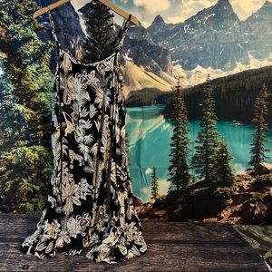 Angie Brand Palm Trees n Tigers Flowy Dress Large